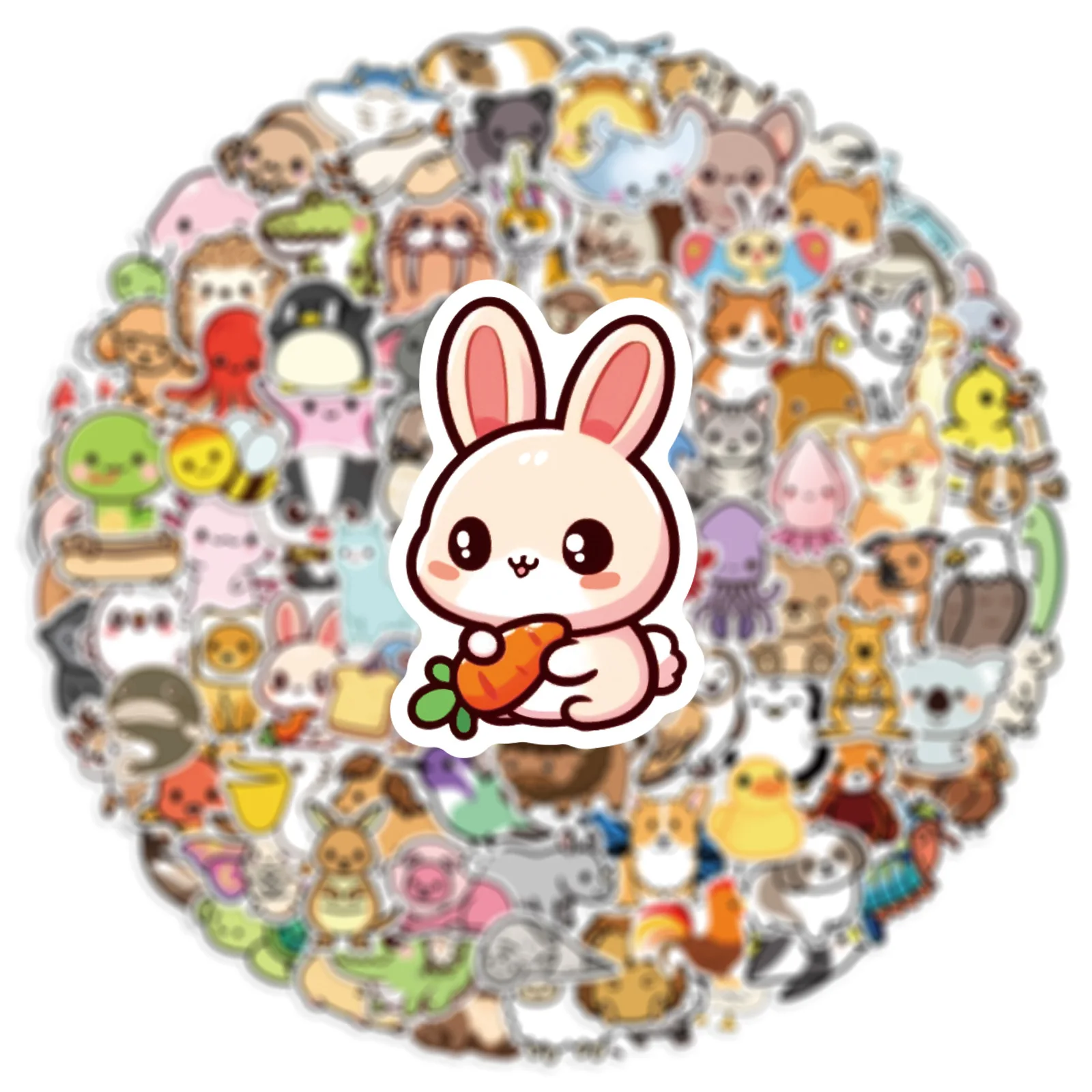 100 pçs bonito animal coleção dos desenhos animados graffiti adesivos diy telefone guitarra notebook mala copo adesivo à prova dwaterproof água crianças brinquedo