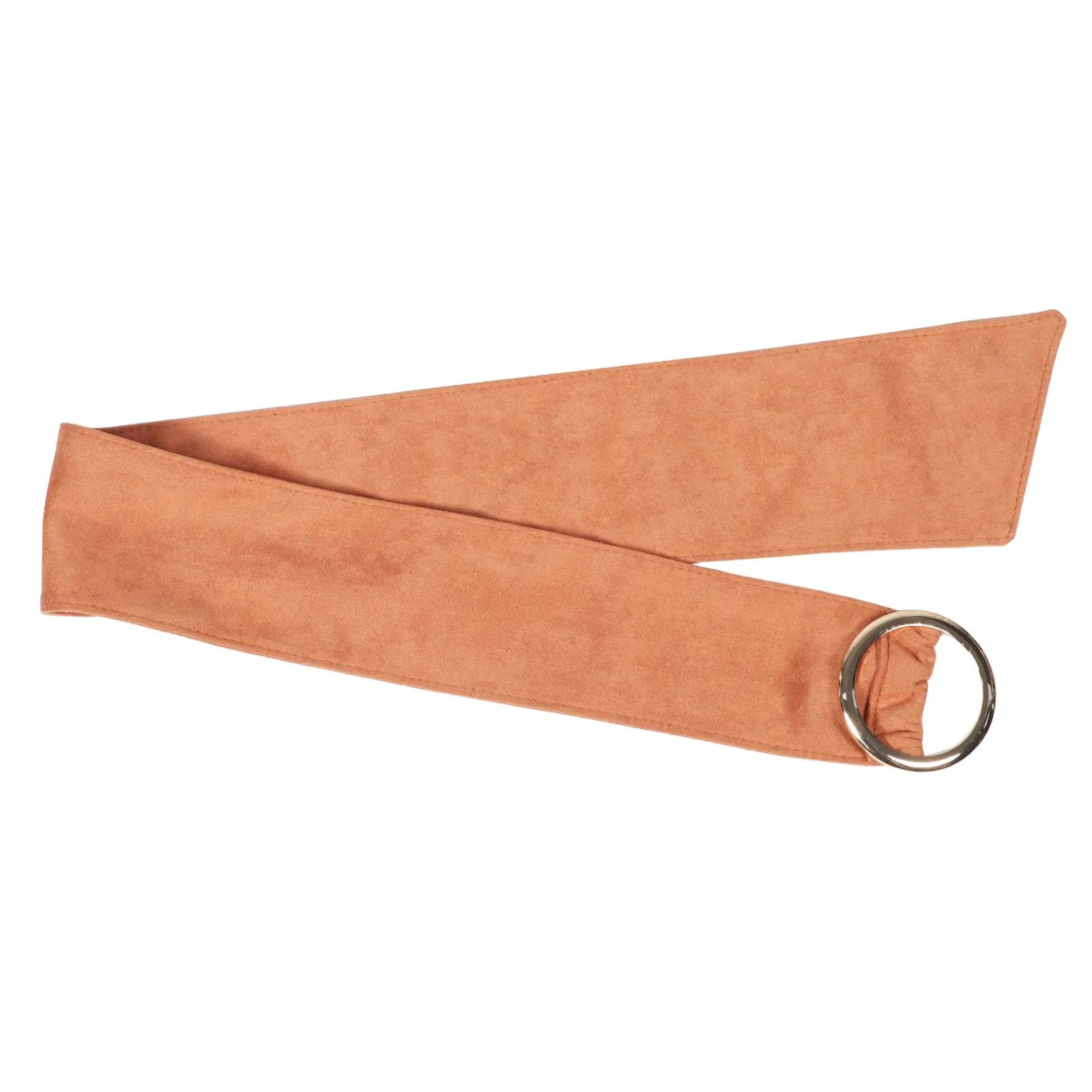 

Широкий коричневый пояс с круглой пряжкой из мягкой искусственной замши для платьев, пальто, повседневной и элегантной женской одежды