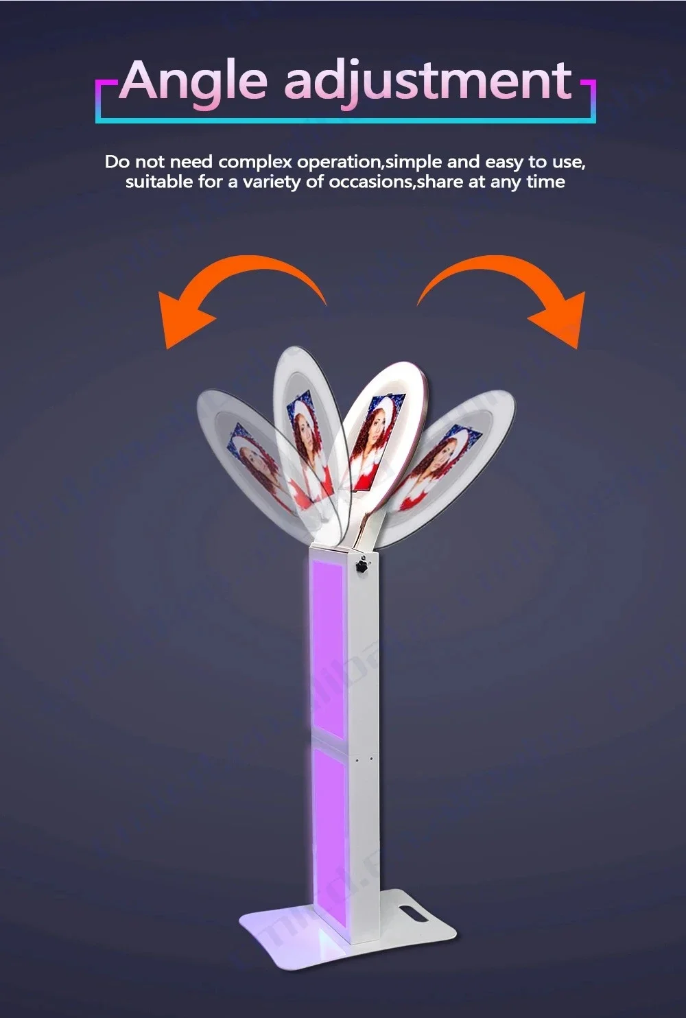 iPad Photo Booth Kiosk With LED Ring Light: Portable and Stylish for Your Wedding Day