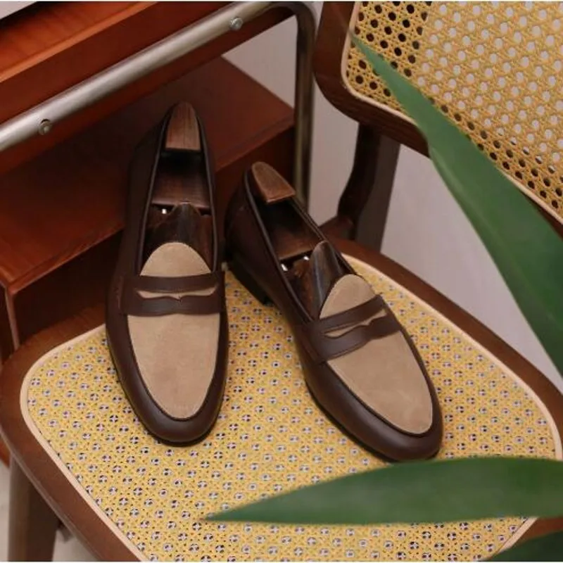 British Style Men Coffee Loafers Summer Genuine Leather Gentlemen Casual Shoes Driving Boats