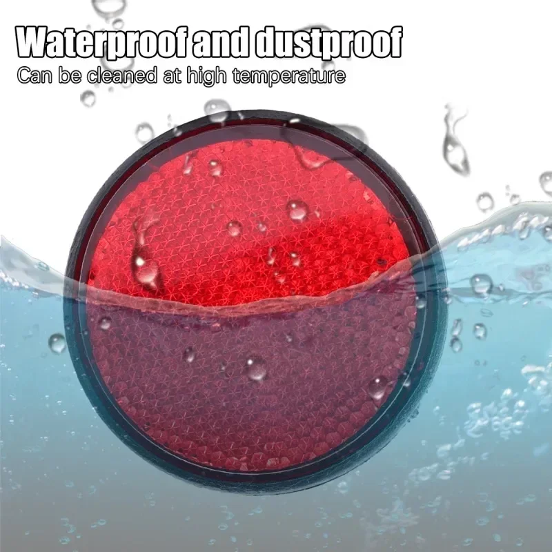 Motorcycle Circular Reflector Electric Vehicle Bicycle Waterproof Dustproof Night Warning Reflector 6mm Hexagonal Screw Fixation