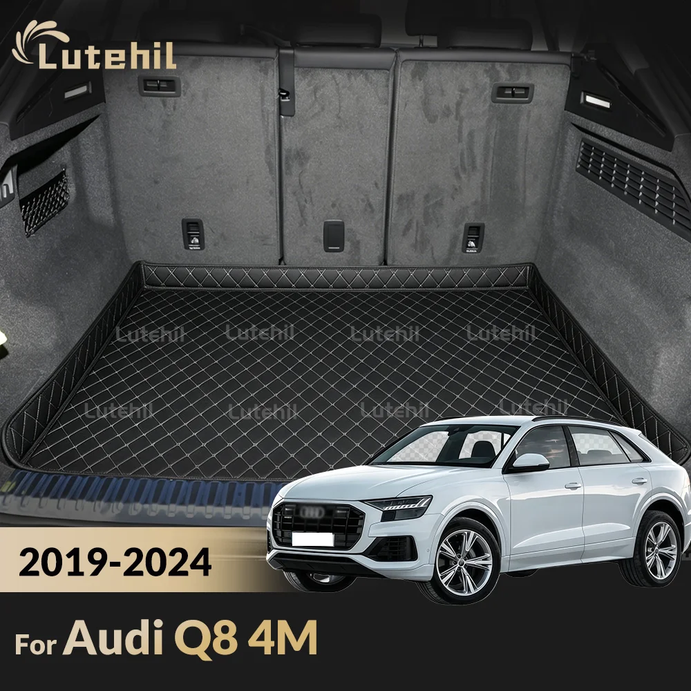 For Audi Q8 4M 2019-2024 23 22 21 20 Lutehil Car Trunk Mat Custom Car Cargo Liner Protective Waterproof Interior Accessories