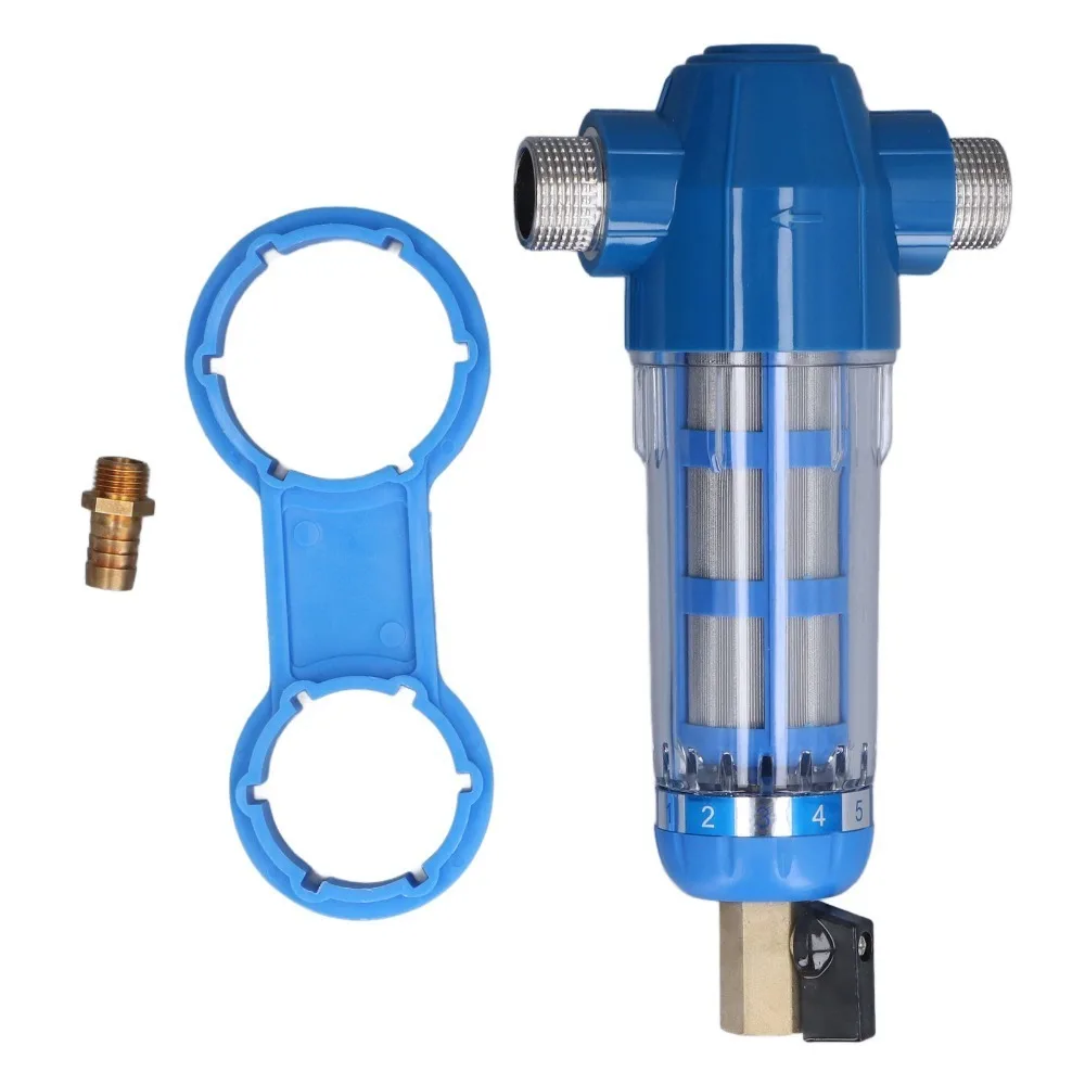 1 set of 3 G3/4 External Thread Backwash Water Filter Plastic Cover Rubber Sealing Ring Water Pipeline Filter