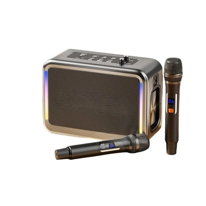 Portable Outdoor Karaoke Bluetooth Speaker High Volume Stereo All in One Audio System with Wireless Microphone for Conference
