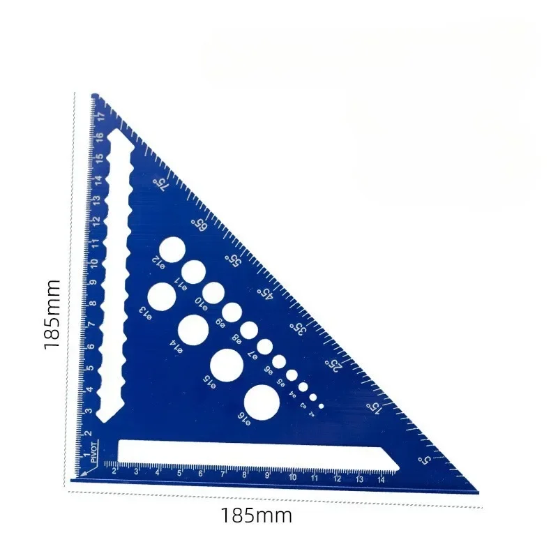 7inch Metric Triangle Ruler Aluminum Alloy Angle Protractor Speed Metric Square Measuring Ruler for Woodworker Carpenter Tool