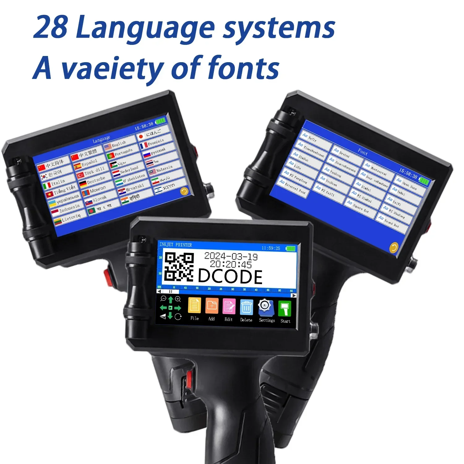 DCODE 1750PLUS 12,7/25,4 мм портативный ручной струйный принтер текст QR принтер для этикеток со штрих-кодом номер партии логотип машина для кодирования даты