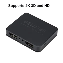 4K HDMI-compatible Splitter HD Switch 1 In 2 Out Video Distributor Amplifier Dual Display For HDTV Box Monitor Projector Laptop