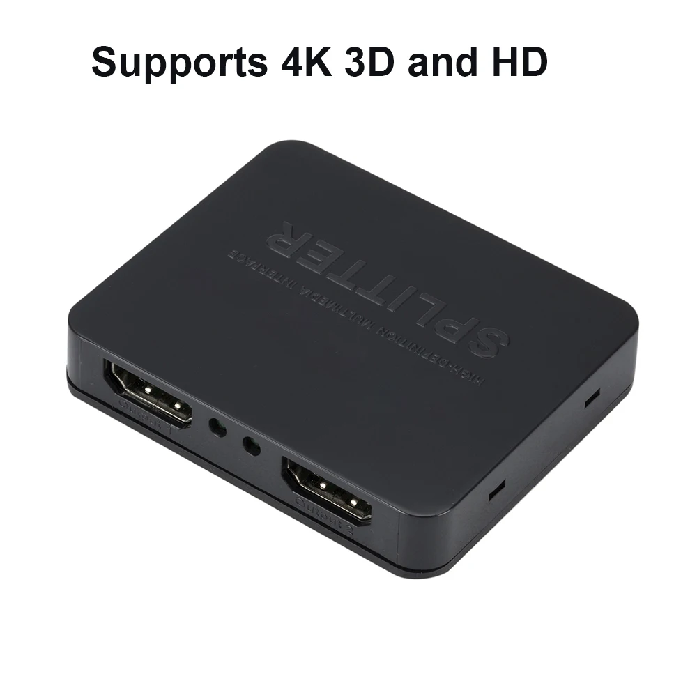 Rozdzielacz 4K zgodny z HDMI Przełącznik HD 1 na 2 wyjścia Wzmacniacz dystrybutora wideo Podwójny wyświetlacz do monitora HDTV Projektor Laptop