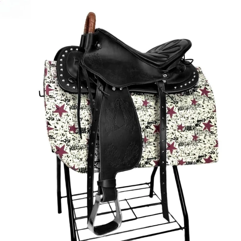 Saddle Full Set of Harness Accessories Pure Cowhide Western Endurance Saddle Tourist Saddle Mongolian Riding Equipment