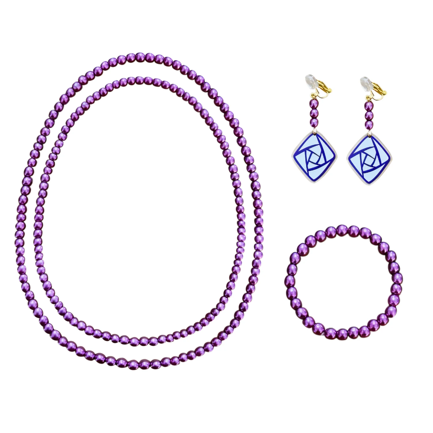 New Movie Wish Asha Princess Accessories for Girls Cosplay Purple Jewelry Necklace Earring Set Carnival Party Xmas Gifts