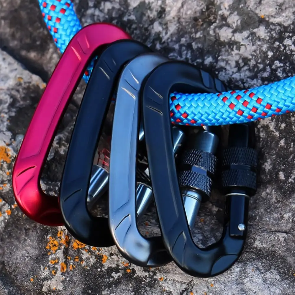 

12KN Professional Safety Carabiner Aluminum Multicolors Climbing Security Lock Outdoor Ascend Tool
