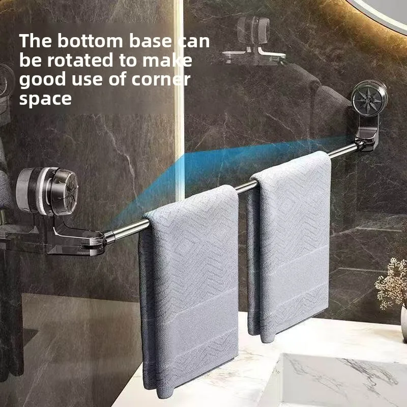 Suction cup towel rack toilet non-punching bathroom telescopic towel bar storage rack slippers kitchen