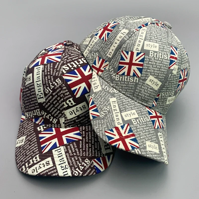 New Classic UK Flag Graffiti Men Women Baseball Hats Cotton Letter Breathable Streetwear Fashion Sport Soft Casual Hip Hop Caps