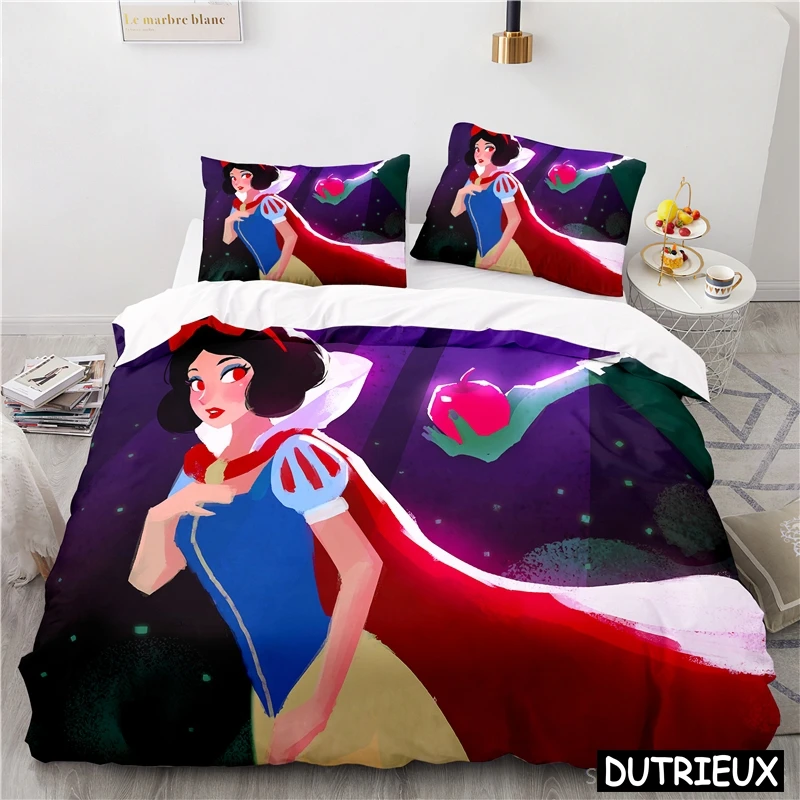 Snow White And The Seven Dwarfs Duvet Cover Set Twin Full Queen King Size Bedding Set Disney Princess Bedclothes For Kids Girls