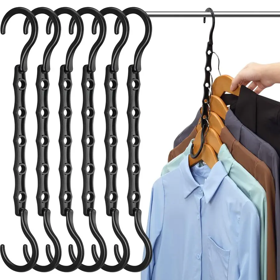 

12 PackClosetOrganizersandStorage, HangersSpaceSavingforClosetOrganization, ClothesHangerSpaceSaverforCollegeDormRoomEssentials,
