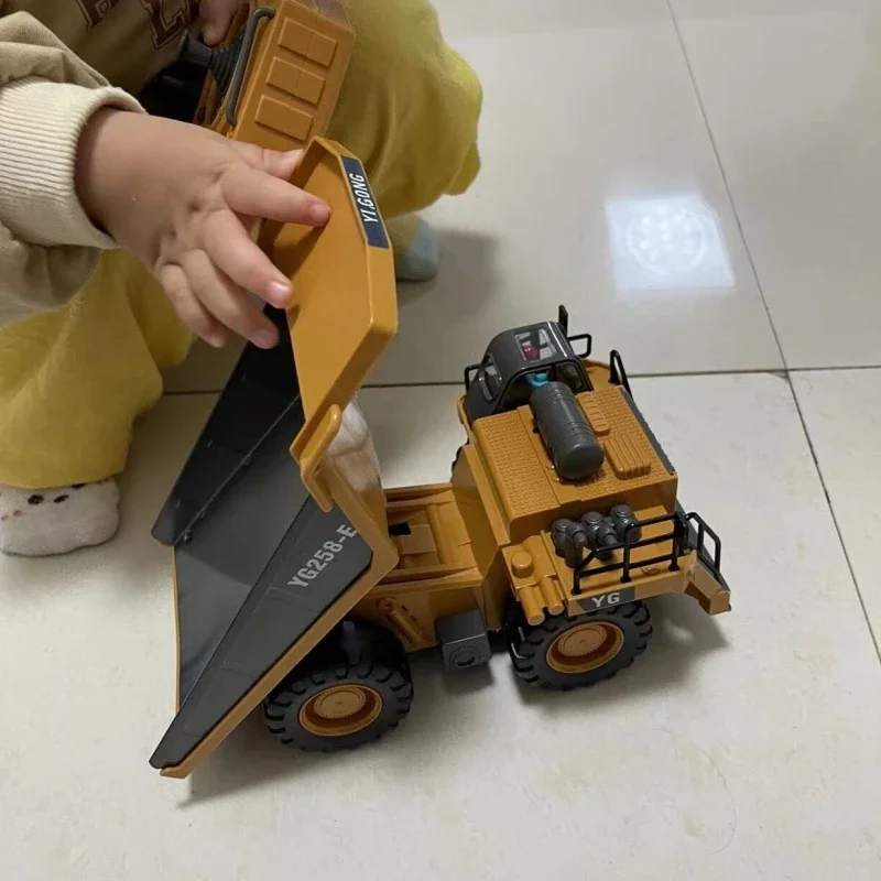 Control Car Rc Excavator Dumper Car 2.4g Alloy Remote Control Engineering Car Simulation Excavator Toy Dozer Electric Boy Remote