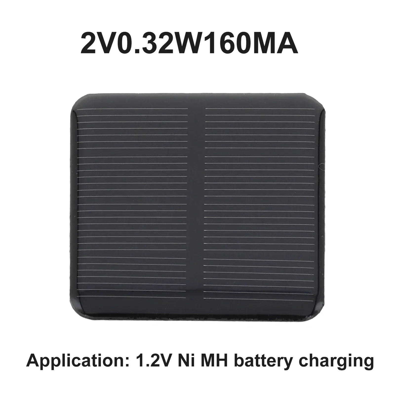 Photovoltaic Panel Solar Charging Panel 50*50*2.6mm Black Polysilicon 0.32W 2V Brand New Excellent Service Life