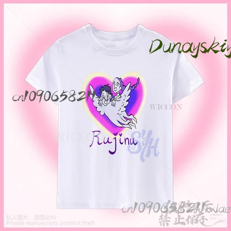 RUJINU Coppia Fan T-shirt Jinu Rumi Cuore Amore Uniforme Anime Film Kpop Demone Cosplay Kawaii Carino Bello Regali di Halloween Cos