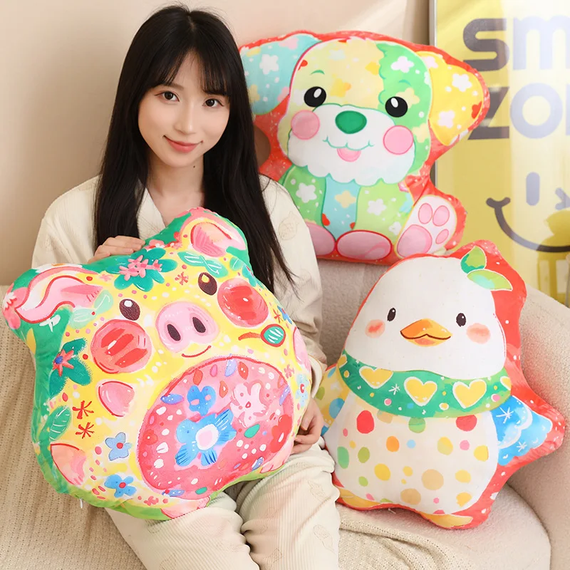 

Мультяшные красочные животные, плюшевый мишка, кошка, плюшевая игрушка, маленькая собачка, кукла-утка, реалистичные животные, имитация мягкой куклы, кавайная игрушка, подарки