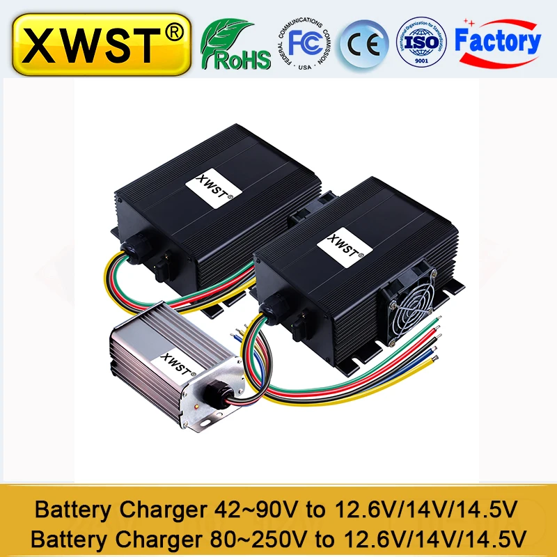 

DC DC Isolated Battery Charger 42-90V 48V 60V 90V to 12.6V 14V 14.5V 15-25A Constant Current 12V Charger for Battery CE