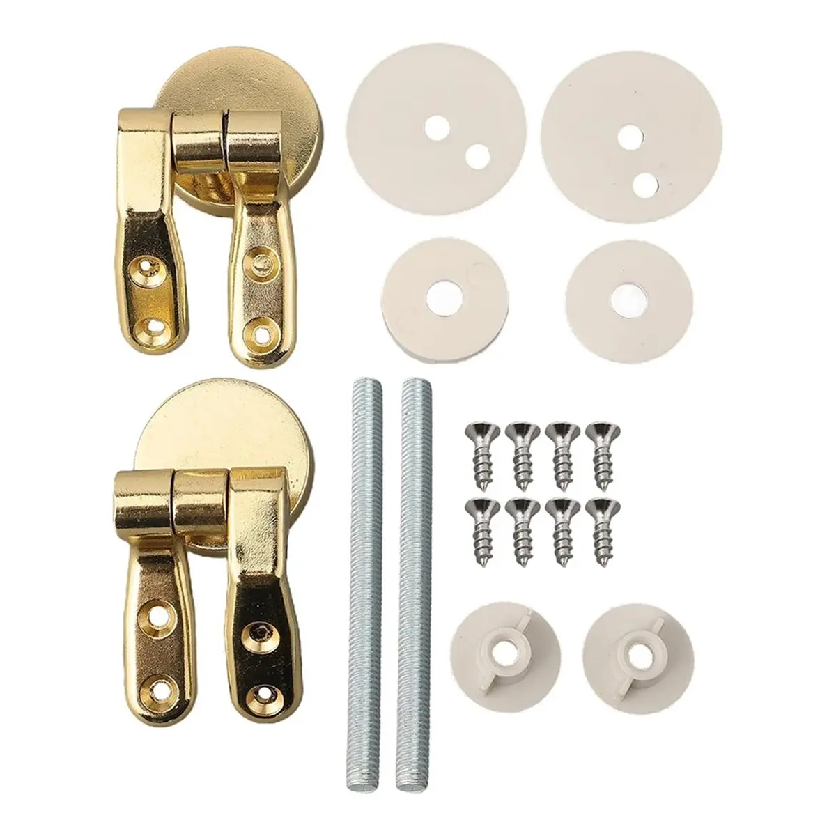 【MUST-HAVE LIST】 Gold Zinc Alloy Soft Close Toilet Seat Hinges Kit, Quick Installation for Standard Seats