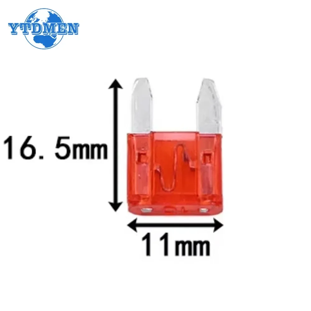 10PCS Car Fuse Assortment Set Small Size 16.5x11mm Blade Type Insert Fuses 5A 7.5A 10A 15A 20A 25A 30A 35A 40A with Clip