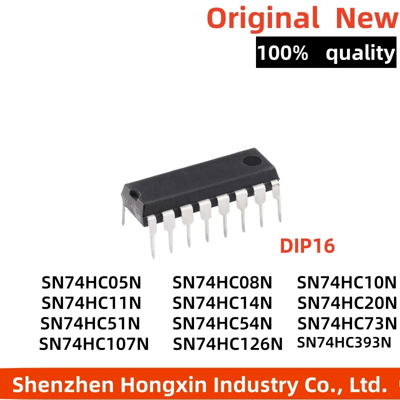 10 pieces of SN74HC05N 74HC08/10/11/14/20/51/54/73/107/126/393N direct insertion DIP16 logic chip