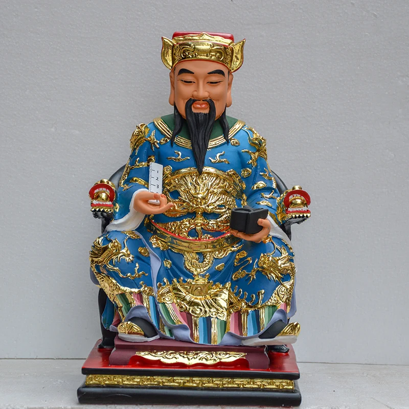 30cm large HOME Temple Shrine TOP efficacious protection Recruit money GOOD LUCK ZUSHI LUBAN GOD Gold plating FENG SHUI statue
