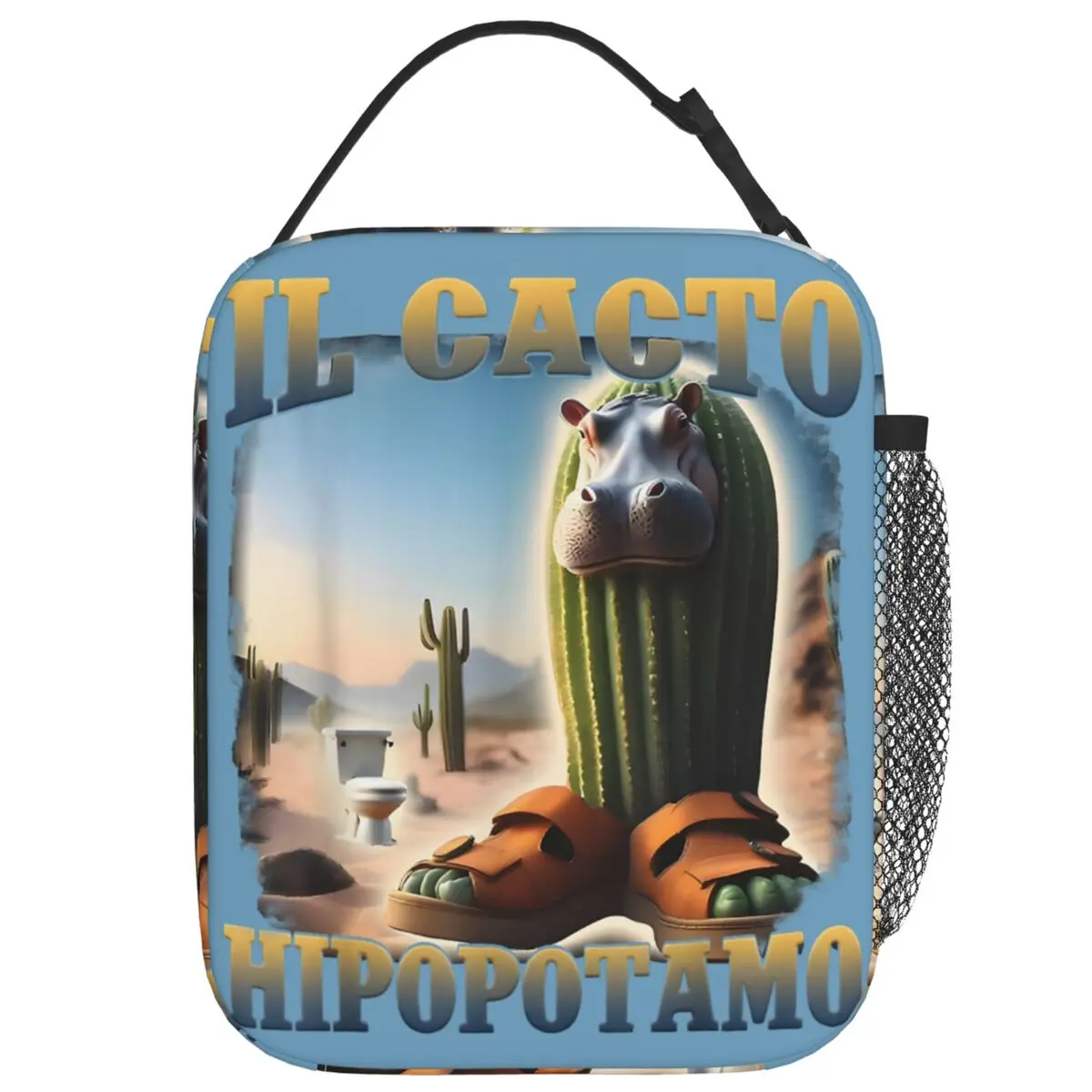 

IL Cacto Hipopotamo Funny Italian Brainrot Meme Humor Gen Z Lunch Bag Lunch Box Office Cooler Bag Oxford Thermal Lunch Bags
