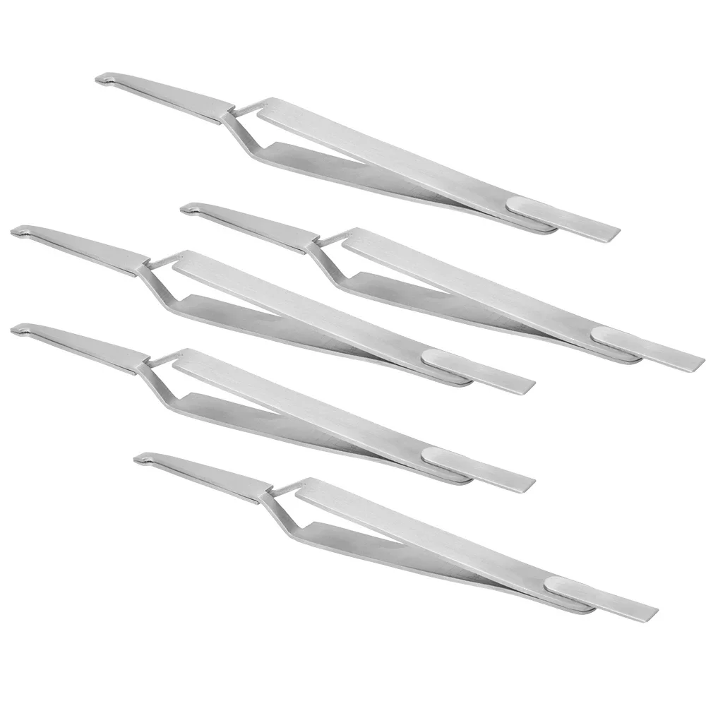 10/20pcs  Stainless Steel Dental Orthodontic Bracket Tweezers Reverse Action Serrated Dentistry Instruments Dentisty Tools