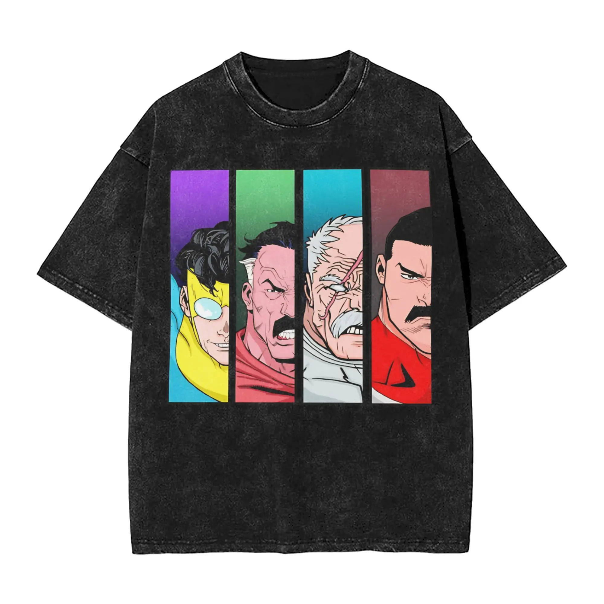 Streetwear Washed T-Shirt Viltrumites Invincible Comic Simple T Shirts  Leisure Tee Shirt for Male Summer Y2K Clothes