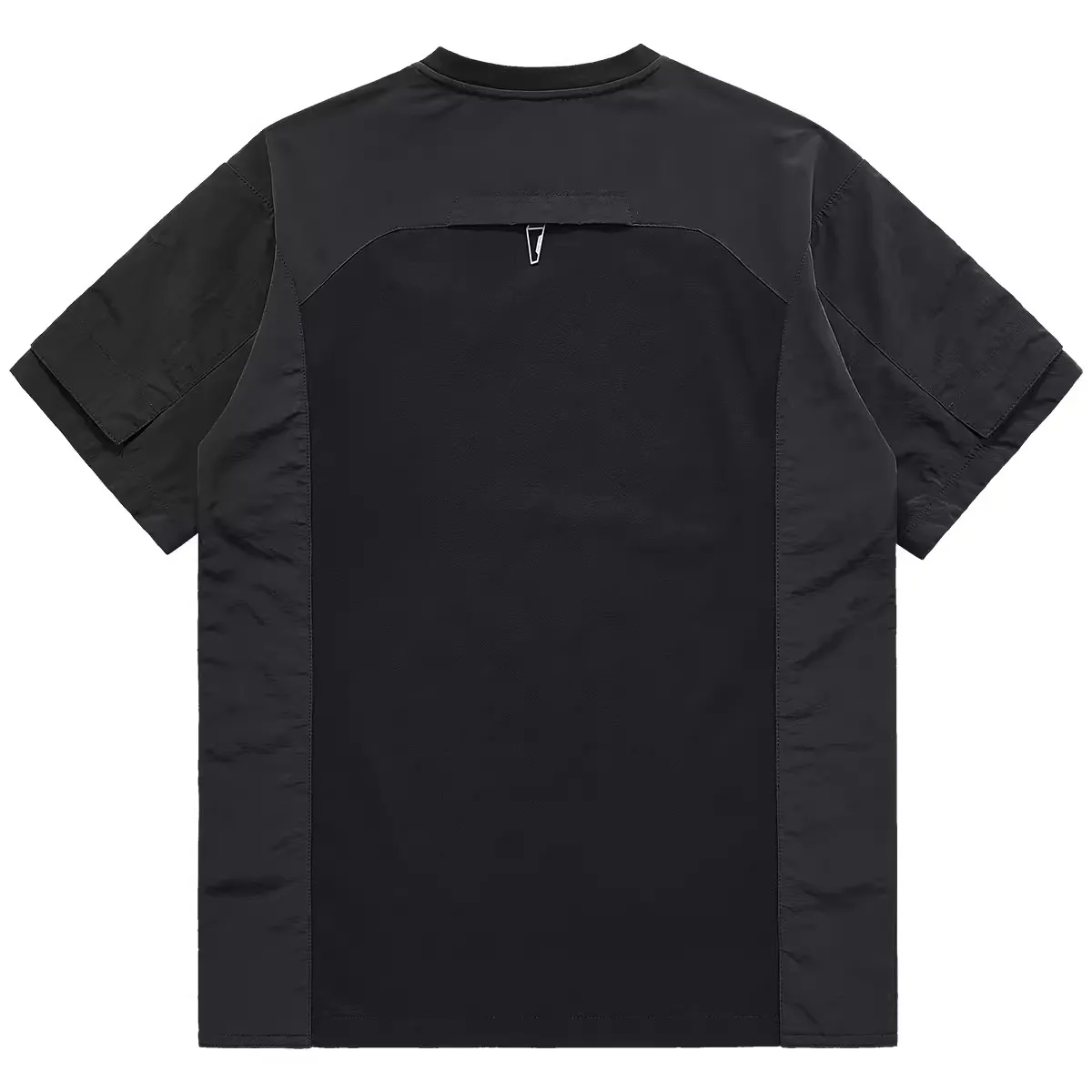 2025 Summer Tactical T-Shirt Mens Techwear Irregular Patchwork Short Sleeved T-shirt Functional Streetwear Tshirt Black Tees Top