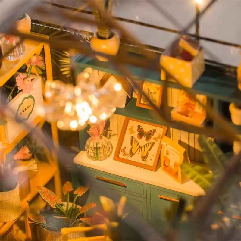 DIY Greenhouse Model House Kit Handmade Assembly Toy Miniature Building Craft