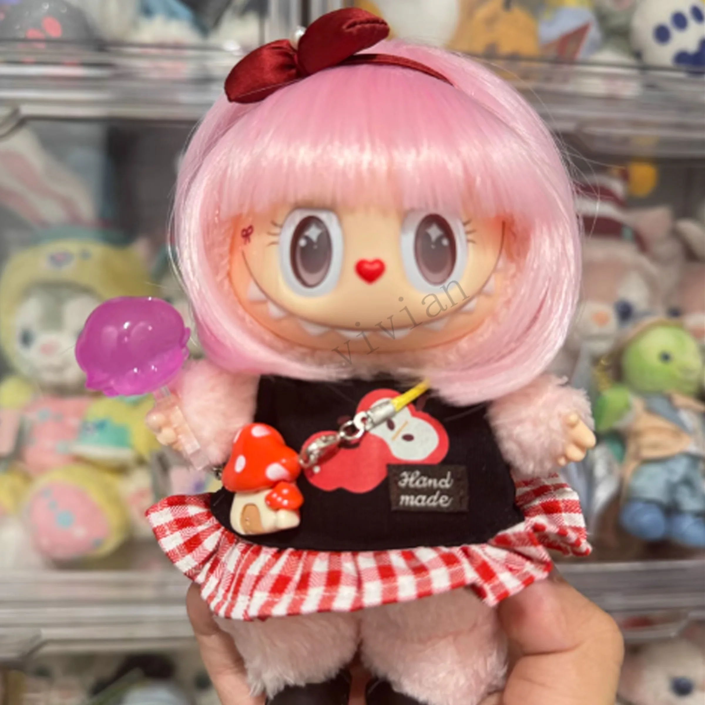 Bebek Peruk Yüksek Sıcaklık Fiber Dayanıklı BJD Saç labubu bebek için 22-23 CM Baş Çevresi Dekorasyon