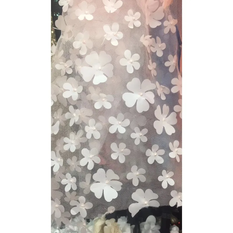 جديد عالي الجودة ثلاثي الأبعاد ليزر زهر البرقوق نسيج الدانتيل المطرز اليدوية ملابس الأطفال اكسسوارات الزفاف