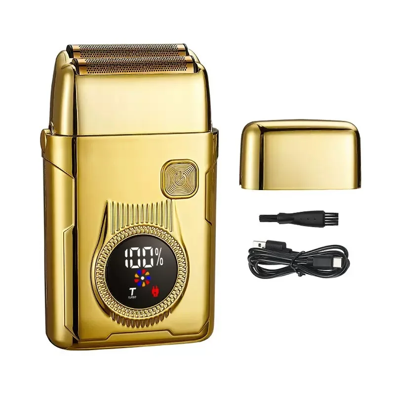 

Специальная мужская электробритва с двумя лезвиями, сабельная бритва с цифровым дисплеем, питание от USB для бритья лица