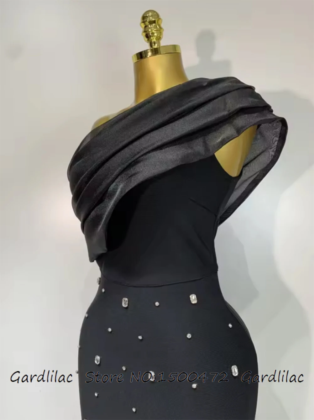 Vestido de fiesta elegante con un hombro, vestido largo ajustado de cristal brillante, vestido de fiesta de noche a la moda para Festival