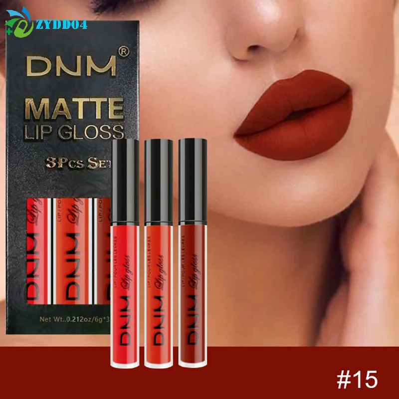 ●3pcs/set Liquid Lipstick Waterproof Long Lasting Cosmetic Black Blue Purple Green Matte Lip Gloss Nude Lip Tint Stain Makeup