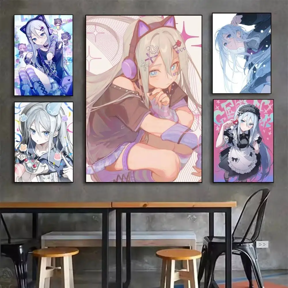 Yoisaki Kanade Cute K 25-ji Sekai Poster Waterproof HD Art Wall Decal Self-Adhesive Print