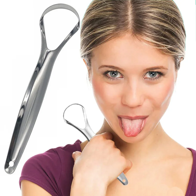 

1PC Metal Tongue Scraper Stainless Steel Tongue Cleaner Reusable Mouth Cleaning Tool Fresher Breath Oral Hygiene Care Supplies