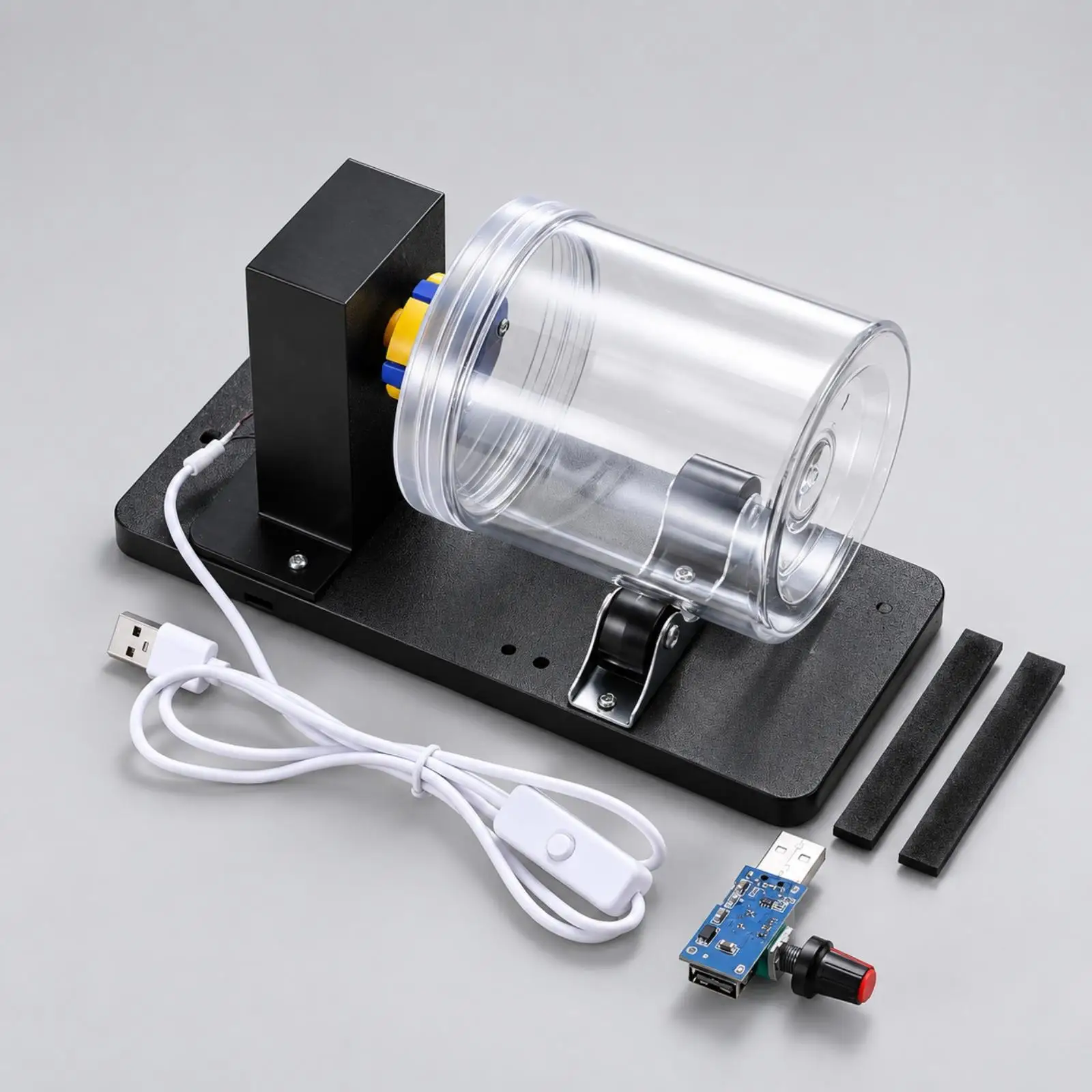 Tabletop Drum Polisher Machine for Jewelry Making with USB Power Metal Base for Small Craft Projects