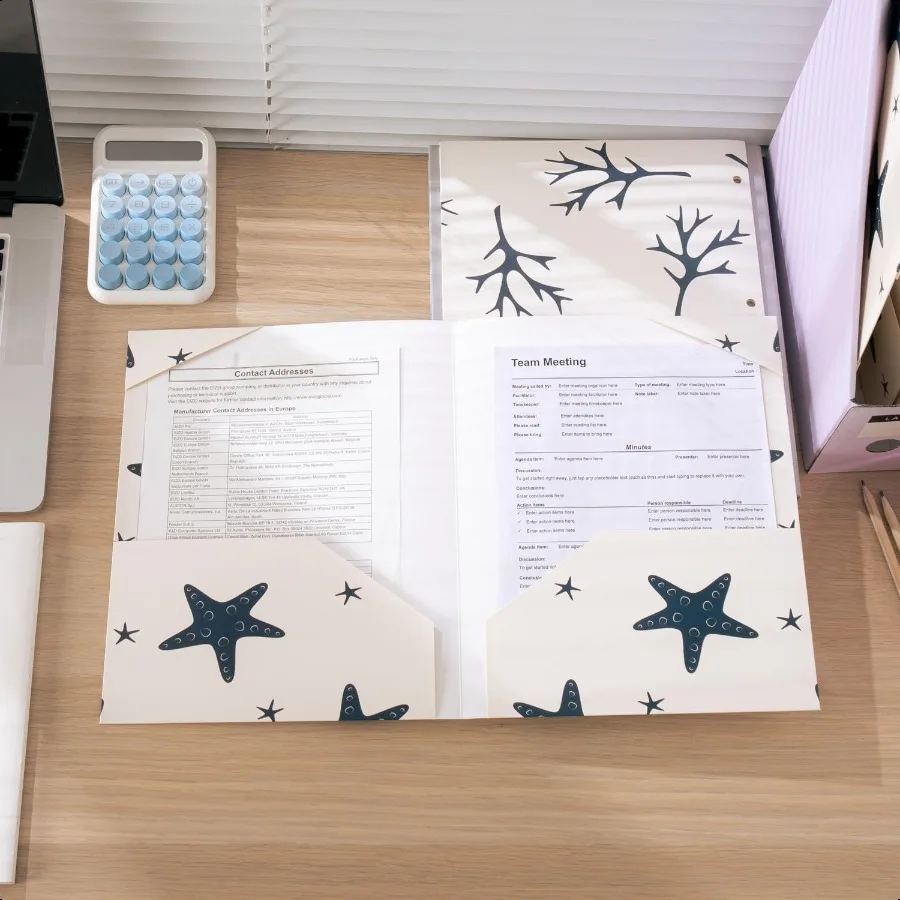 Confezione da 6 2 cartelle tascabili Cartelle tascabili formato lettera per raccoglitore a 3 anelli Cartelle perforate a 3 fori con tasche adatte per studenti T