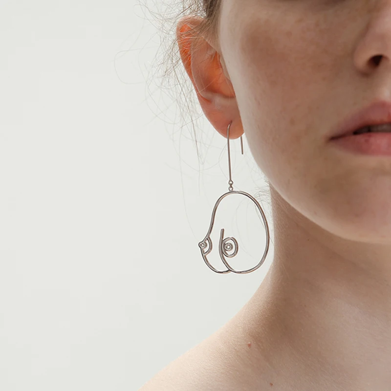 Abstract Torso Contour Earrings, Minimalist Female Form Earrings, Artistic Body Silhouette Jewelry, Modernist Wholesale