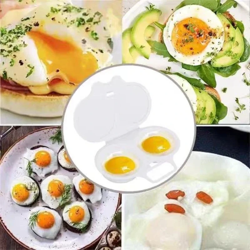 High Quality Double Cavity Microwave Egg Cooker Food Grade Plastic Egg Cooking Mold Home Utensils For Kitchen Accessories 2026
