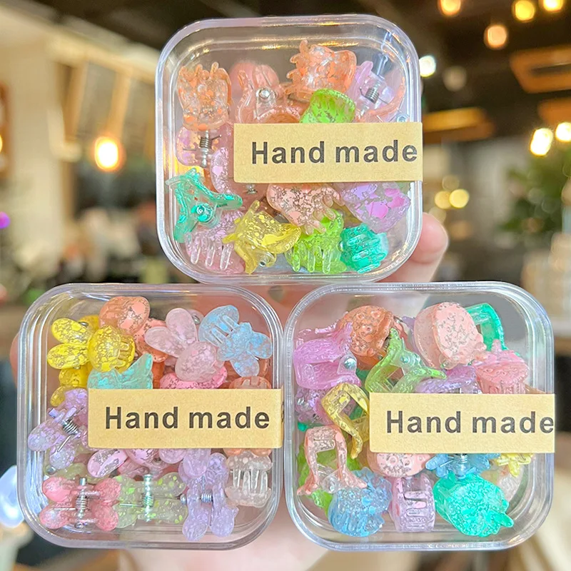 

40pcs/lot Luxury Candy Color Plastic Mini Hair Claws Clips Crab Baby Gilrs Cute Clips Hairpin Barrettes Headwear Accessories