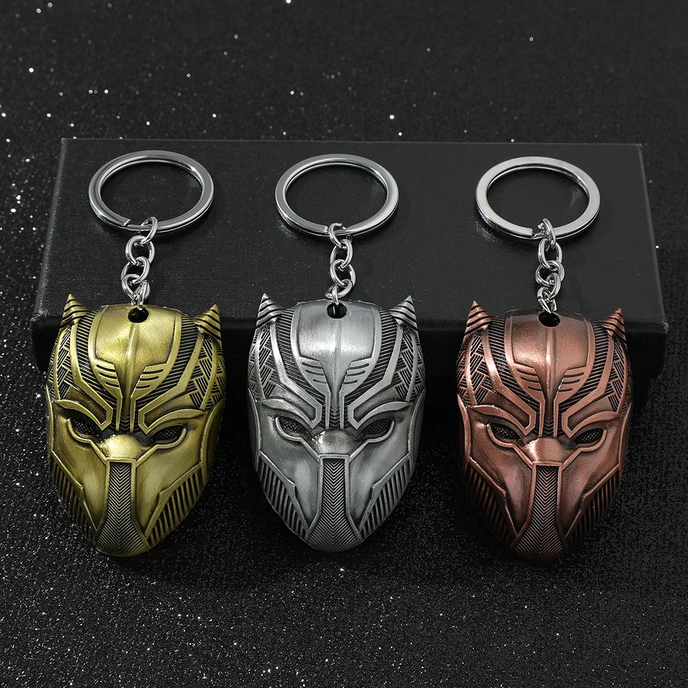 Marvel Superhero Black Panther Keychain The Avengers Cosplay Metal Toys Pendant Key Holder Fashion Gifts Accessories