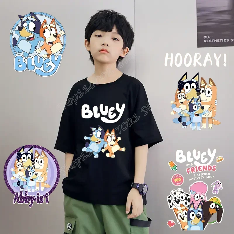 

Blueye Iron Heat Transfer Patches for Clothings Bingo Chilli Anime Streetwear T-shirt Cute Cartoon Thermal Transfer Stickers Hot