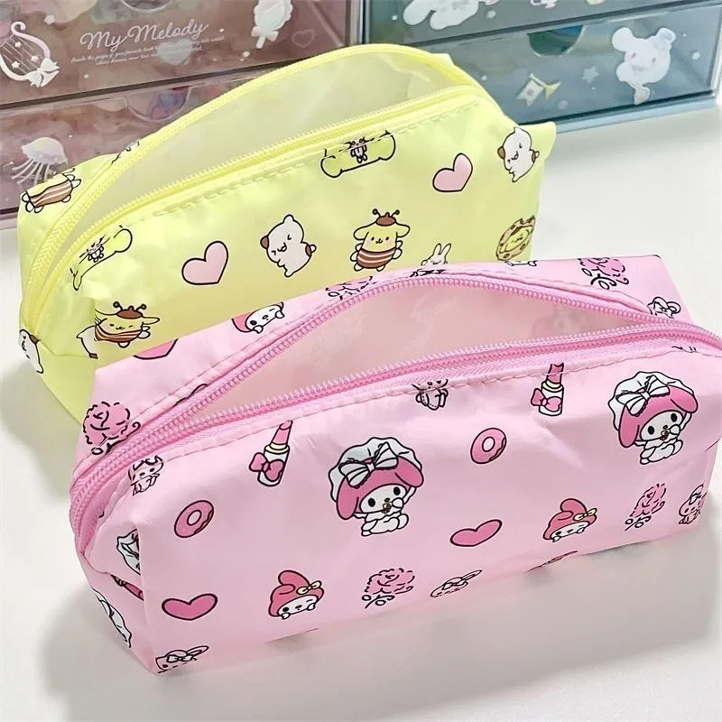 New  Hello Kitty Pencil Box Cute Cinnamoroll Dopamine Storage Bag Kuromi Cartoon Large Capacity School Supplies Gift