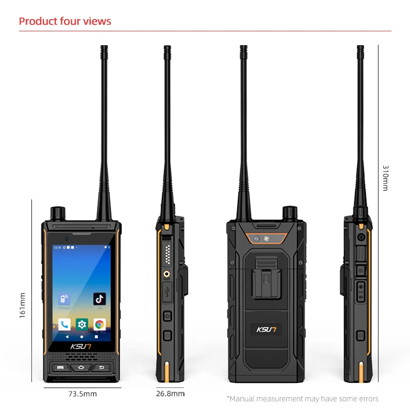 KSUN AL100 IP68 Waterproof Dustproof Walkie Talkie Rugged Phone Digital Analog 4G Network Tri Mode Two Way Radio