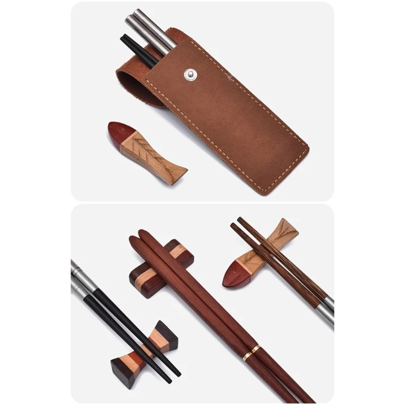 Chopsticks with Storage Case Easy to Carry Detachable Foldable Chopsticks Tool B03D